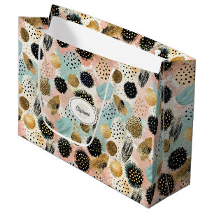 Bolsa De Regalo Grande Patrón de círculo abstracto - con Purpurina y espe