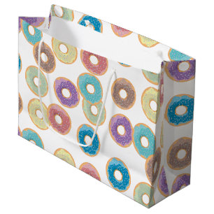 Bolsa De Regalo Grande Patrón de coloridos Donuts y rociadores Pastel