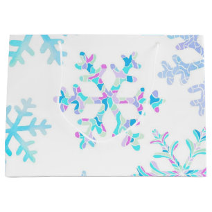 Bolsa De Regalo Grande Patrón de copo de nieve