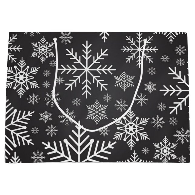 Bolsa De Regalo Grande Patrón de copo de nieve (Anverso)