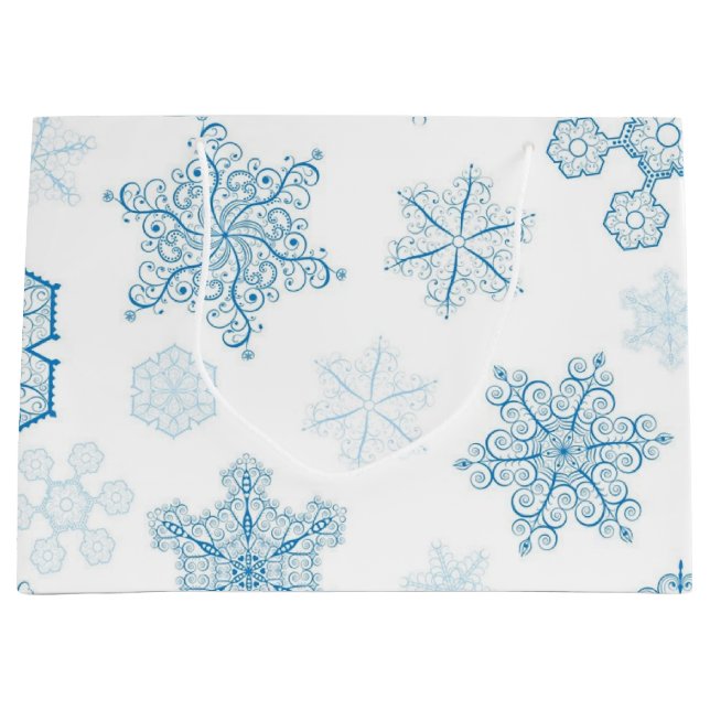 Bolsa De Regalo Grande Patrón de copo de nieve (Anverso)