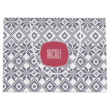 Patrón de copo de nieve nórdico de Navidad con nom