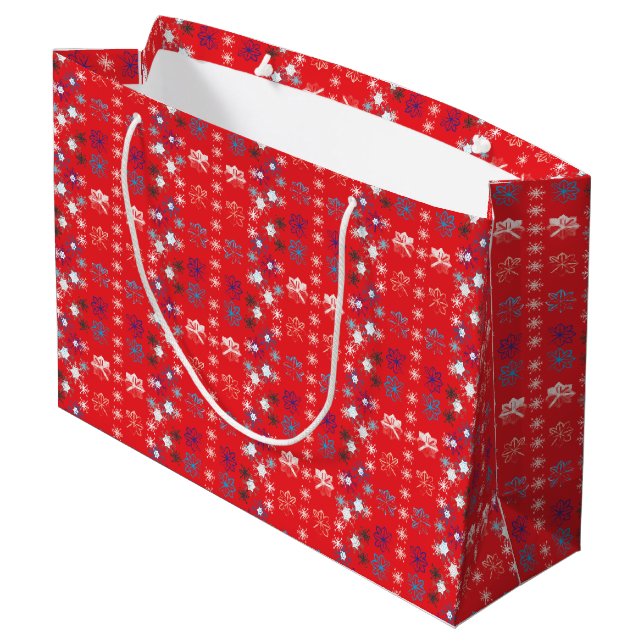 Bolsa De Regalo Grande Patrón de copos de nieve de vacaciones de los Navi (Angulo reverso)