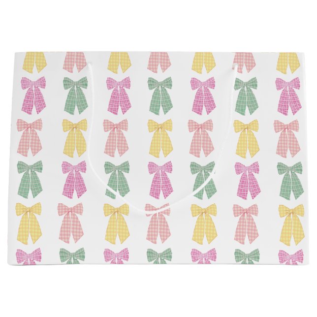 Bolsa De Regalo Grande Patrón de Coquette Hair Bow Femenino Moderno (Anverso)