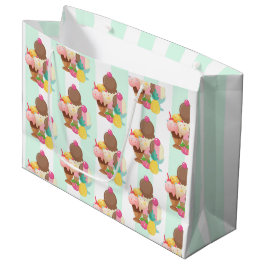 Bolsa De Regalo Grande Patrón de crema de hielo cúbico