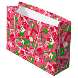 Bolsa De Regalo Grande Patrón de cuadrados retro