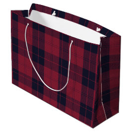 Bolsa De Regalo Grande Patrón de cuadros de Navidad Plaid Búfalo Rojo