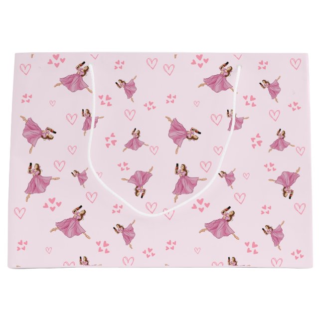 Bolsa De Regalo Grande Patrón de cumpleaños de Ballerina Nutcracker (Anverso)