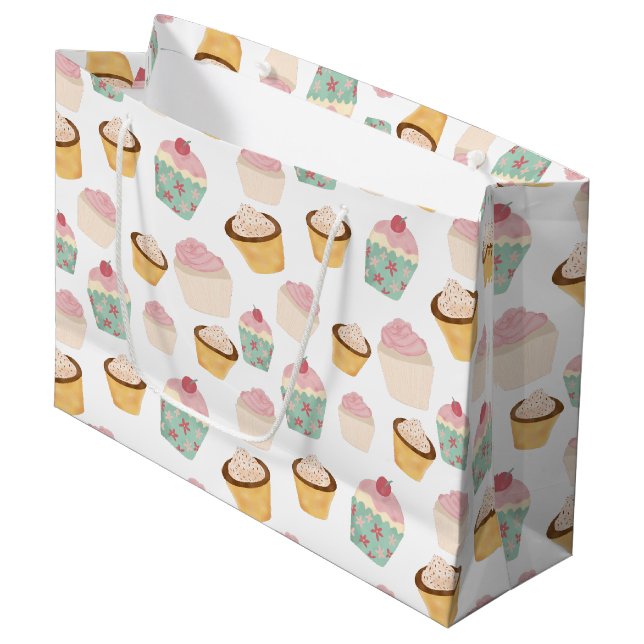 Bolsa De Regalo Grande Patrón de Cupcake (Angulo Anverso)