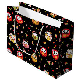 Bolsa De Regalo Grande patrón de daruma kawaii