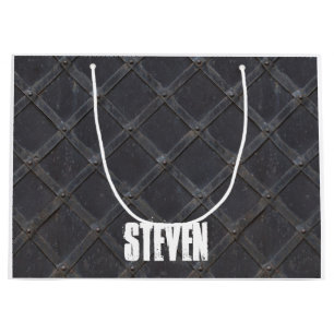 Bolsa De Regalo Grande Patrón de diamante Metalizado de hierro personaliz