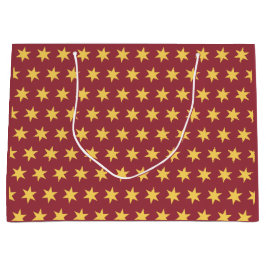 Bolsa De Regalo Grande Patrón de estrellas Colores de tendencia Oro Marró