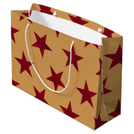 Bolsa De Regalo Grande Patrón de Estrellas Doradas 13