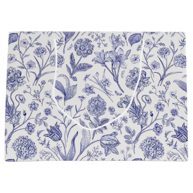 Bolsa De Regalo Grande Patrón de flor (Anverso)