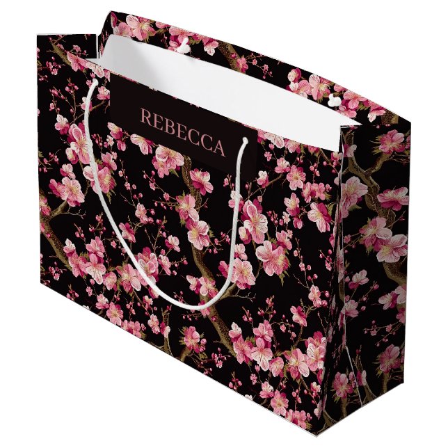 Bolsa De Regalo Grande Patrón de Flor de Cerezo Sakura (Angulo reverso)
