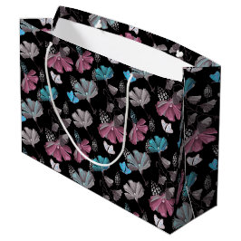 Bolsa De Regalo Grande Patrón de flores y mariposas