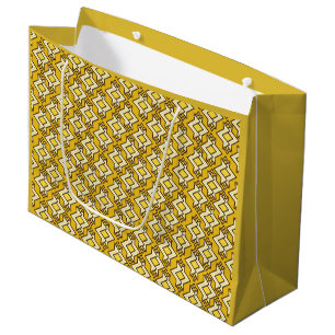 Bolsa De Regalo Grande Patrón de fondo de escritorio Art Deco, oro de mos