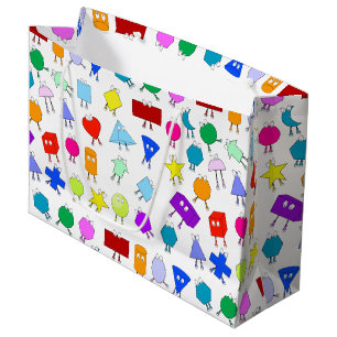 Bolsa De Regalo Grande Patrón de formas geométricas 2D y 3D coloridas par
