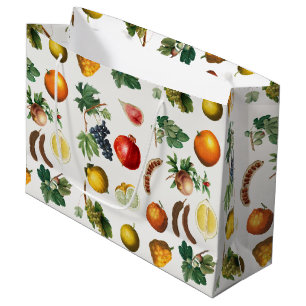 Bolsa De Regalo Grande Patrón de fruta mediterránea de color de agua