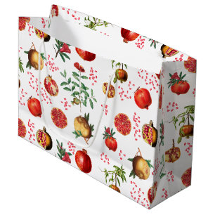 Bolsa De Regalo Grande Patrón de fruta mediterránea granada de color agua