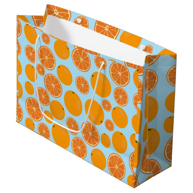 Bolsa De Regalo Grande Patrón de fruta naranja (Angulo Anverso)