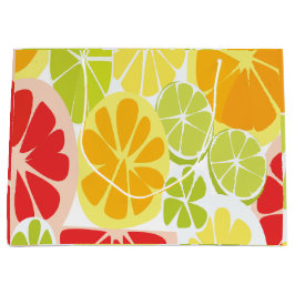 Bolsa De Regalo Grande Patrón de Frutas Cítricas