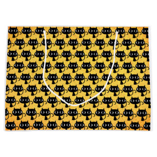 Bolsa De Regalo Grande Patrón de gatitos negros