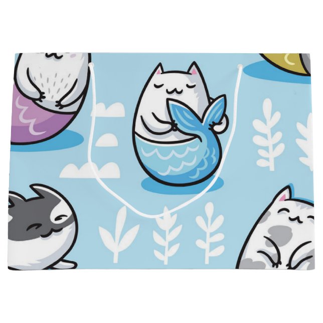 Bolsa De Regalo Grande Patrón de gato (Anverso)