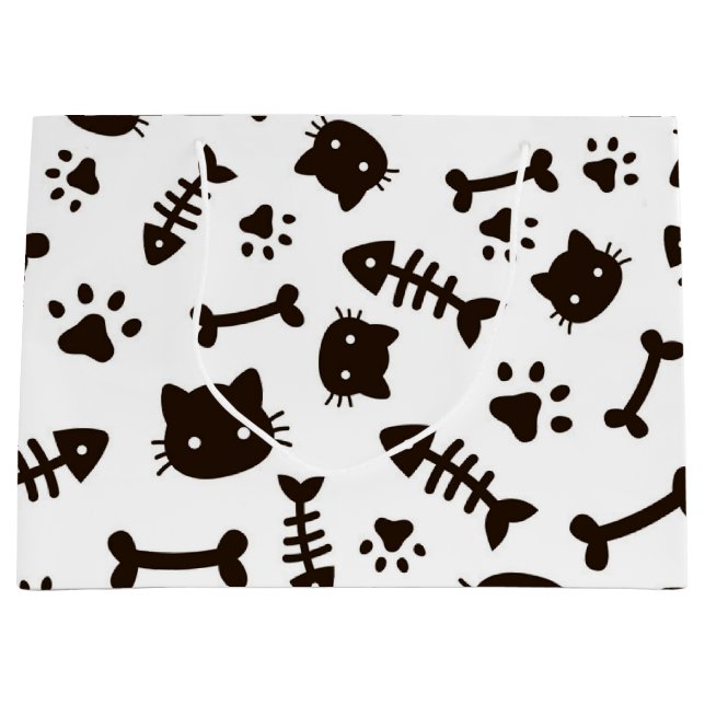 Bolsa De Regalo Grande Patrón de gato (Anverso)
