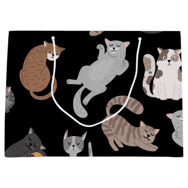 Bolsa De Regalo Grande Patrón de gato (Anverso)