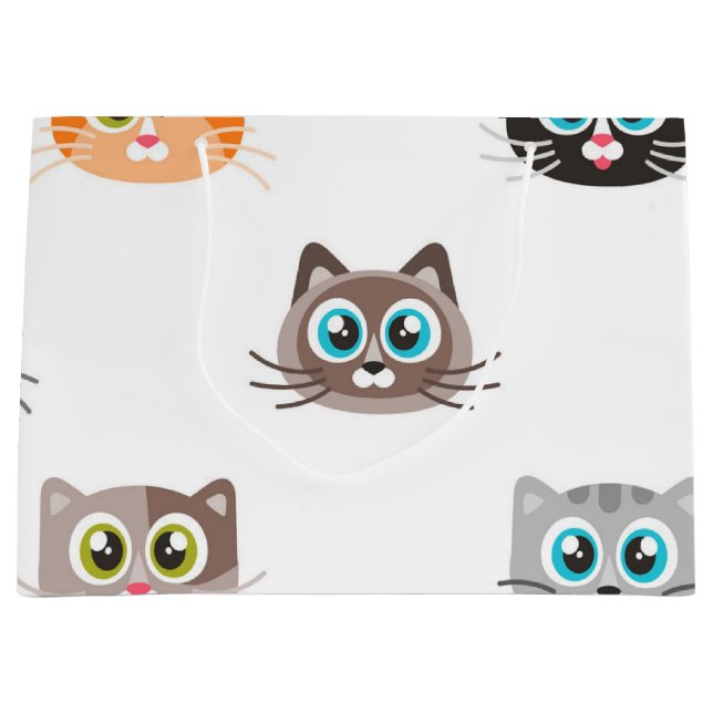 Bolsa De Regalo Grande Patrón de gato (Anverso)