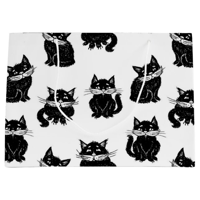 Bolsa De Regalo Grande Patrón de gato (Anverso)