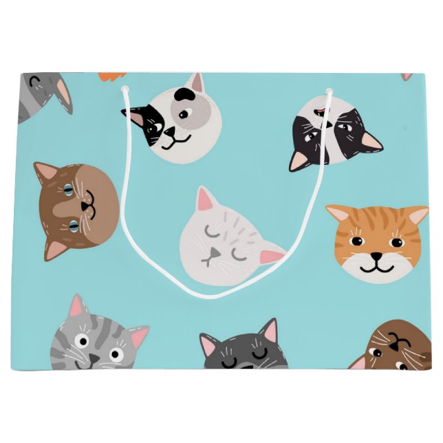 Bolsa De Regalo Grande Patrón de gato (Anverso)