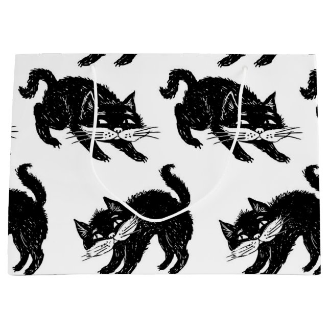 Bolsa De Regalo Grande Patrón de gato (Anverso)