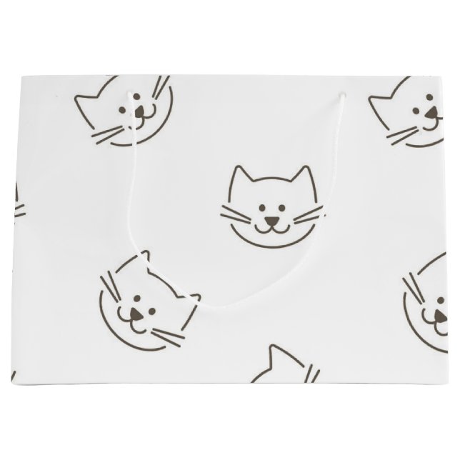 Bolsa De Regalo Grande Patrón de gato (Anverso)