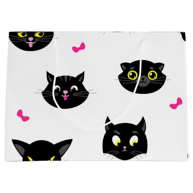 Bolsa De Regalo Grande Patrón de gato (Anverso)