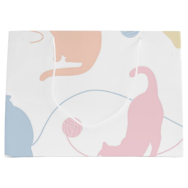 Bolsa De Regalo Grande Patrón de gato (Anverso)