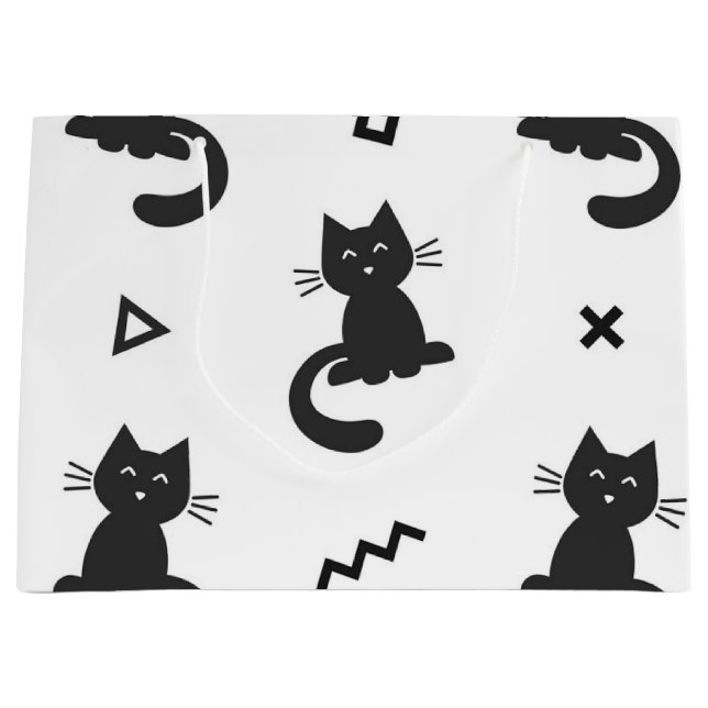 Bolsa De Regalo Grande Patrón de gato (Anverso)