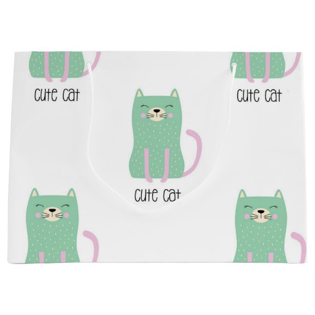 Bolsa De Regalo Grande Patrón de gato (Anverso)
