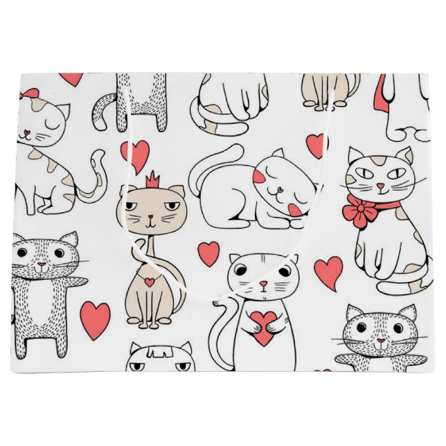 Bolsa De Regalo Grande Patrón de gato (Anverso)