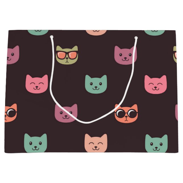 Bolsa De Regalo Grande Patrón de gato (Anverso)