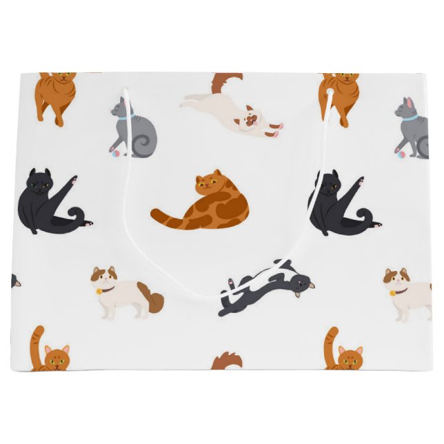 Bolsa De Regalo Grande Patrón de gato (Anverso)