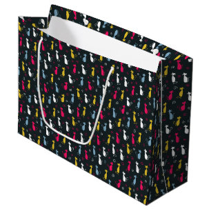 Bolsa De Regalo Grande Patrón de gato lindo multicolor