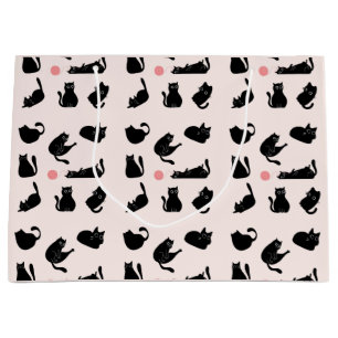 Bolsa De Regalo Grande Patrón de Gatos Negros
