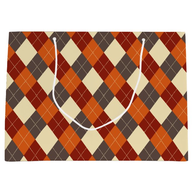 Bolsa De Regalo Grande Patrón de Gingham otoño/otoño (Anverso)
