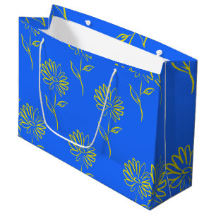 Bolsa De Regalo Grande Patrón de girasol amarillo