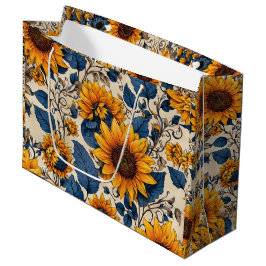 Bolsa De Regalo Grande Patrón de girasol radiante