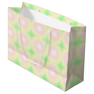 Bolsa De Regalo Grande Patrón de gradiente óptico 3D blanco Rosa verde pá