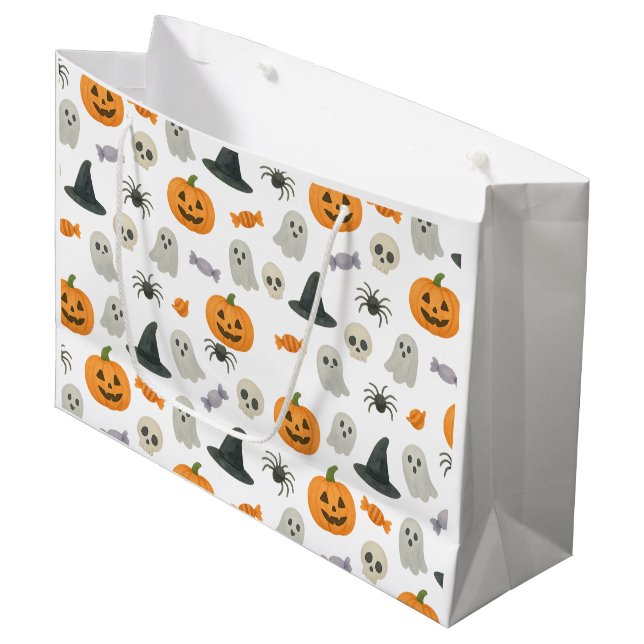 Bolsa De Regalo Grande Patrón de Halloween (Angulo Anverso)