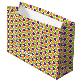 BOLSA DE REGALO GRANDE PATRÓN DE HALLOWEEN NARANJA PURPURA AMARILLO